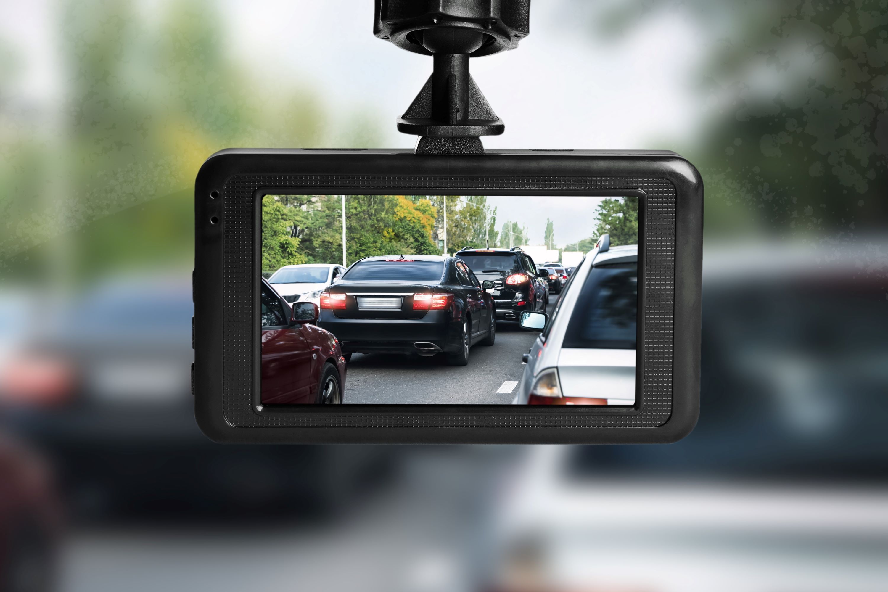 Car Windscreen View with Dashcam